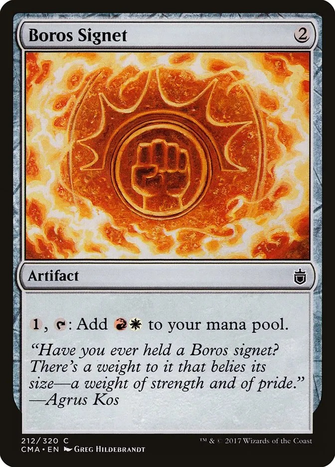 2017 Commander Anthology Boros Signet common #212 common card image