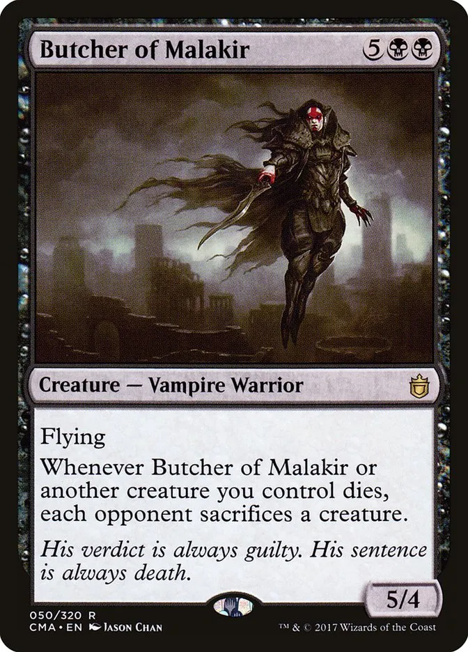 2017 Commander Anthology Butcher of Malakir #50 rare card image