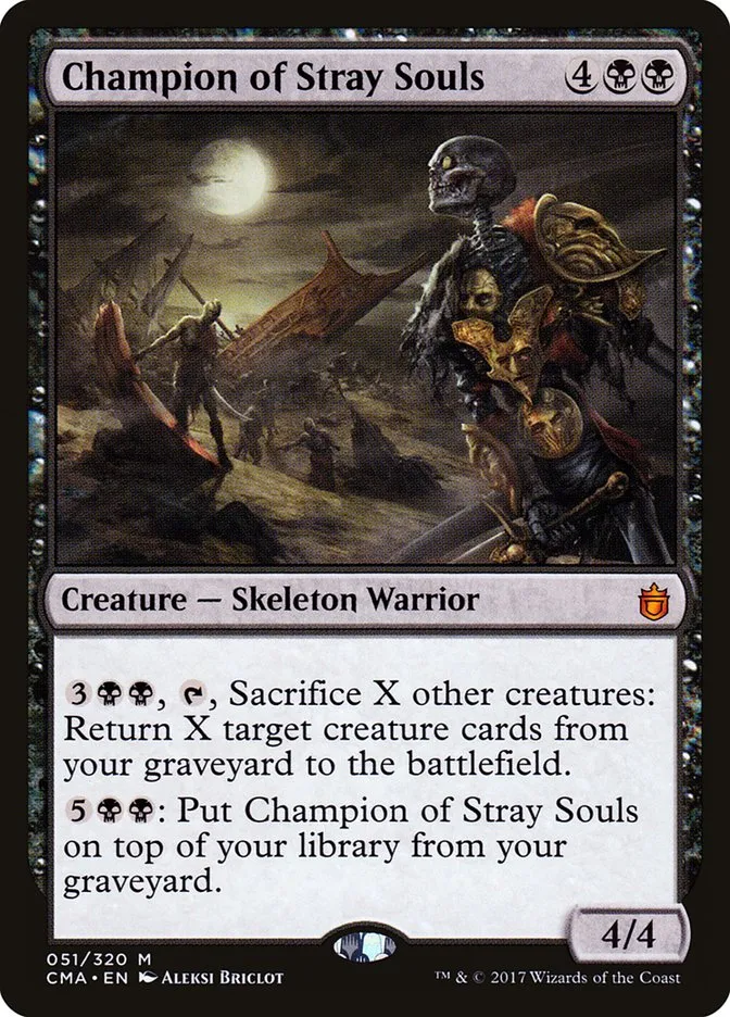 2017 Commander Anthology Champion of Stray Souls #51 mythic card image