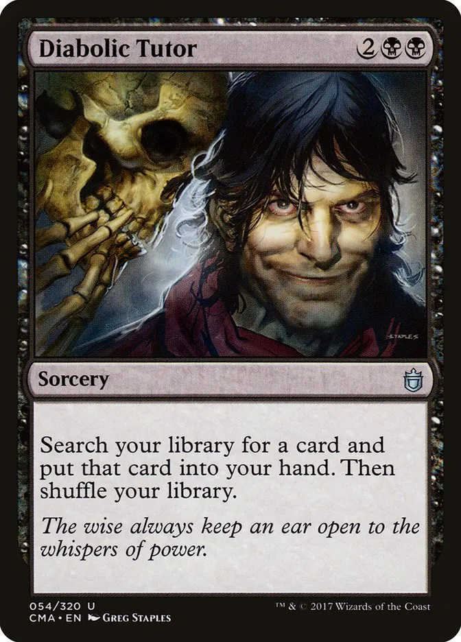 2017 Commander Anthology Diabolic Tutor uncommon #54 uncommon card image