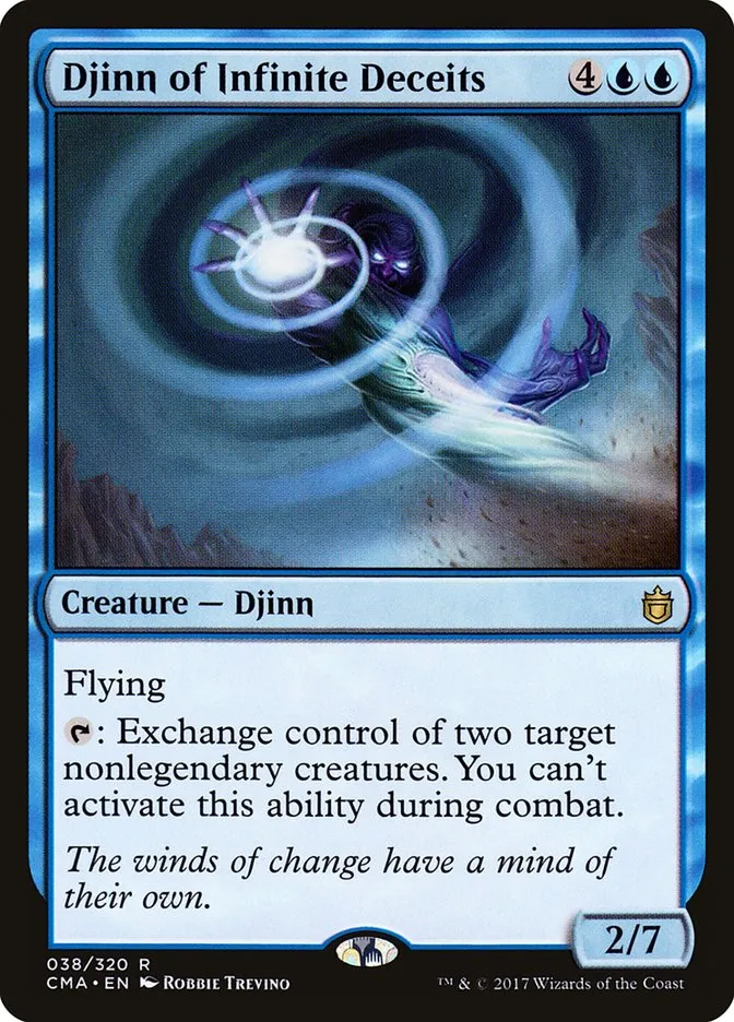 2017 Commander Anthology Djinn of Infinite Deceits #38 rare card image
