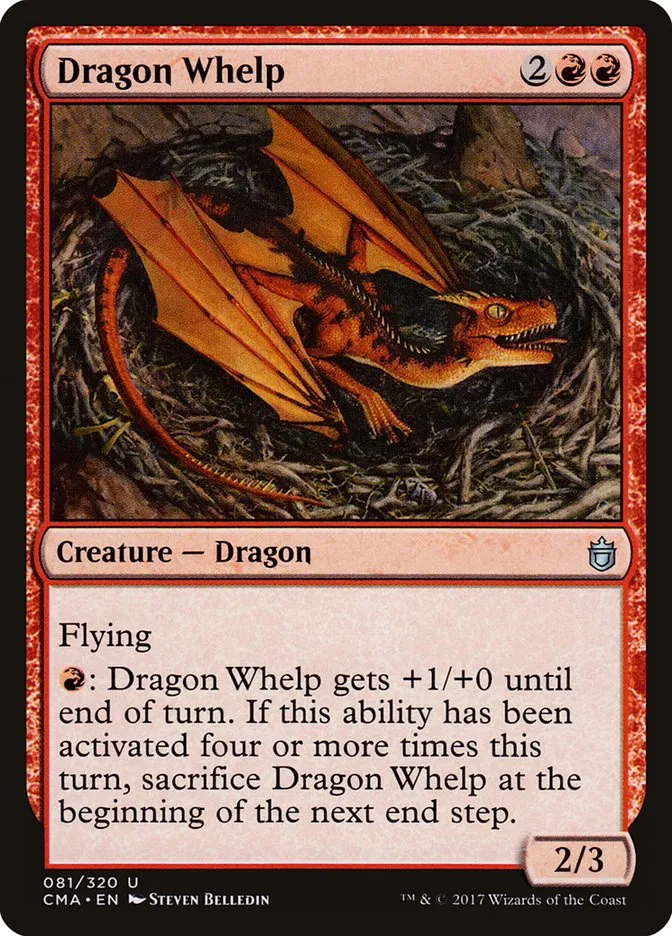 2017 Commander Anthology Dragon Whelp #81 uncommon card image