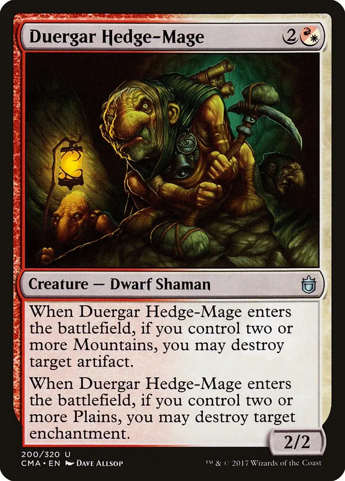 2017 Commander Anthology Duergar Hedge-Mage uncommon #200 uncommon card image