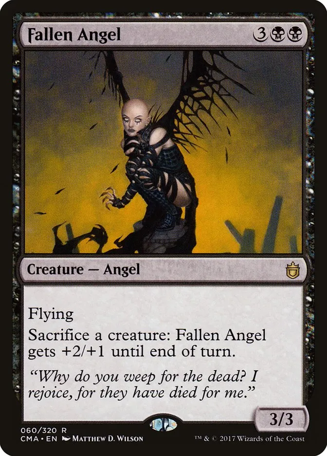 2017 Commander Anthology Fallen Angel rare #60 rare card image