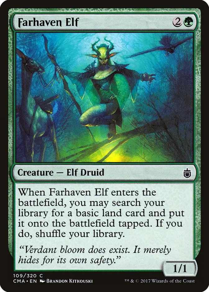 2017 Commander Anthology Farhaven Elf common #109 common card image