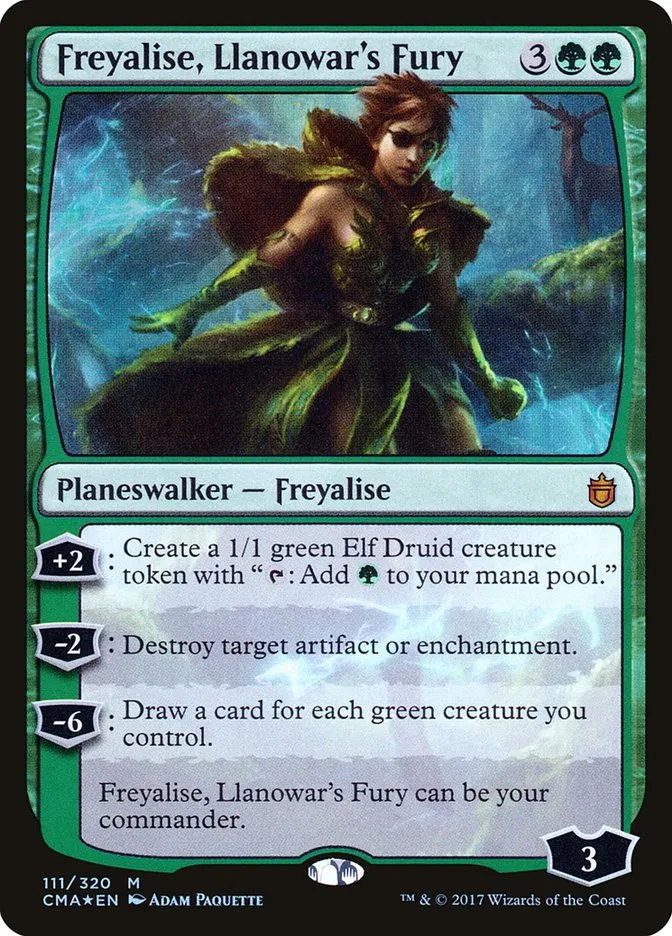 2017 Commander Anthology Freyalise, Llanowar's Fury #111 mythic card image