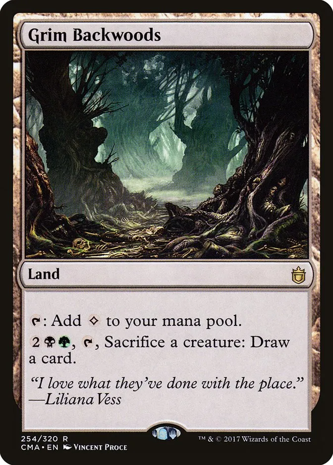 2017 Commander Anthology Grim Backwoods #254 rare card image