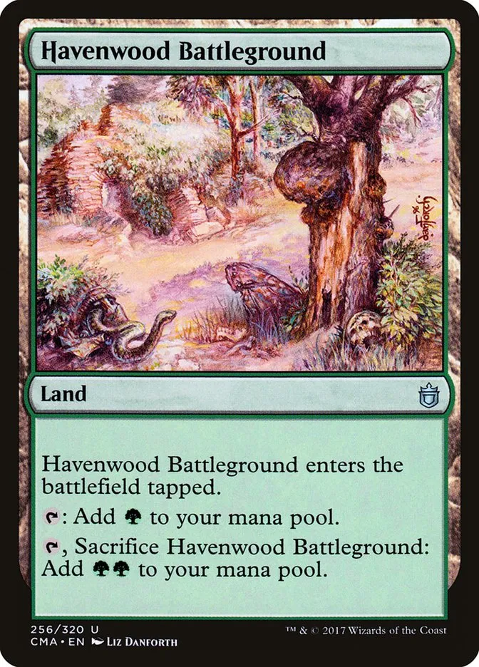 2017 Commander Anthology Havenwood Battleground #256 uncommon card image