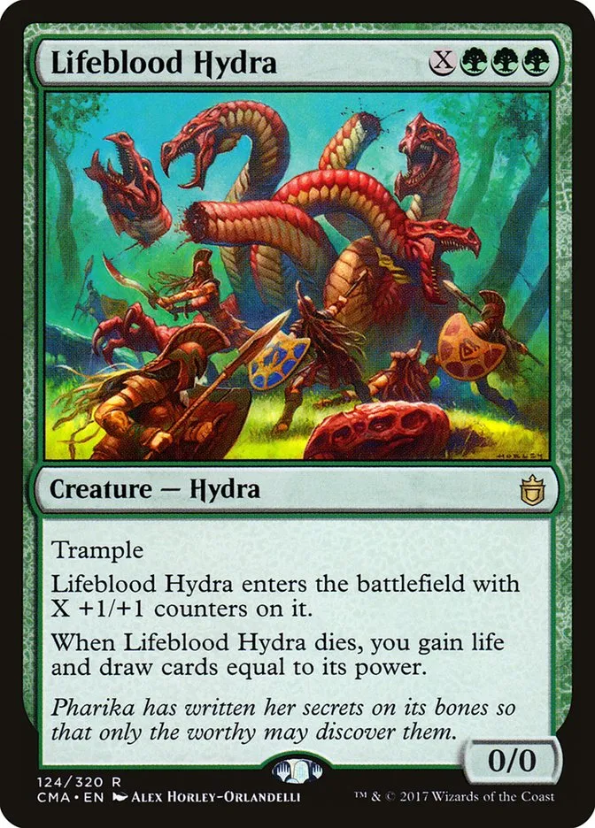 2017 Commander Anthology Lifeblood Hydra #124 rare card image