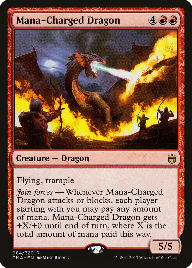2017 Commander Anthology Mana-Charged Dragon rare #84 rare card image