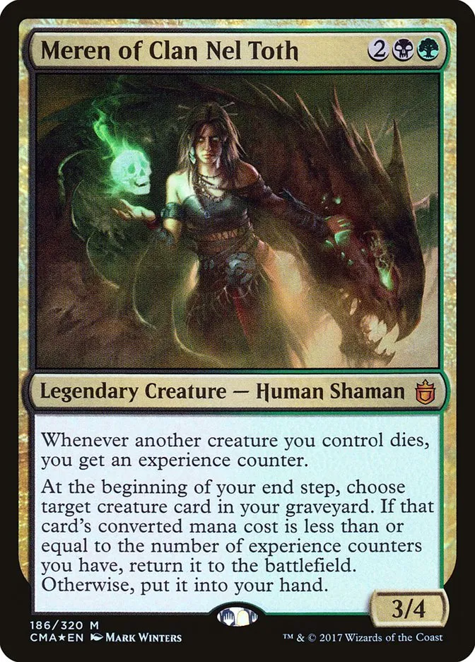 2017 Commander Anthology Meren of Clan Nel Toth #186 mythic card image