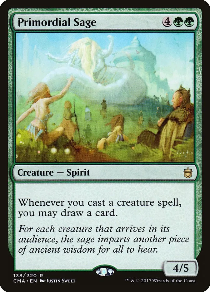 2017 Commander Anthology Primordial Sage rare #138 rare card image