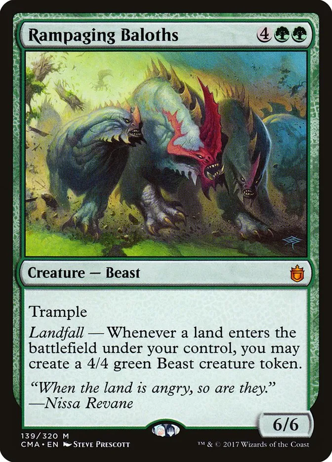 2017 Commander Anthology Rampaging Baloths mythic #139 mythic card image
