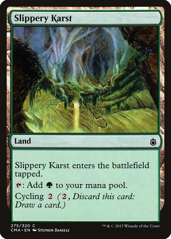 2017 Commander Anthology Slippery Karst common #275 common card image