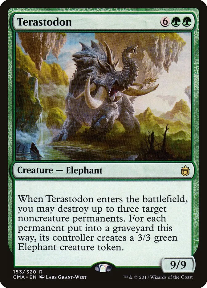 2017 Commander Anthology Terastodon rare #153 rare card image