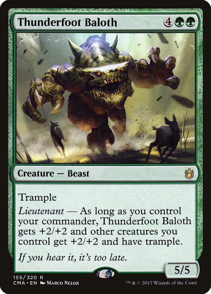 2017 Commander Anthology Thunderfoot Baloth rare #155 rare card image