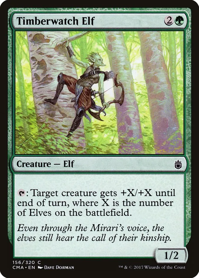 2017 Commander Anthology Timberwatch Elf common #156 common card image