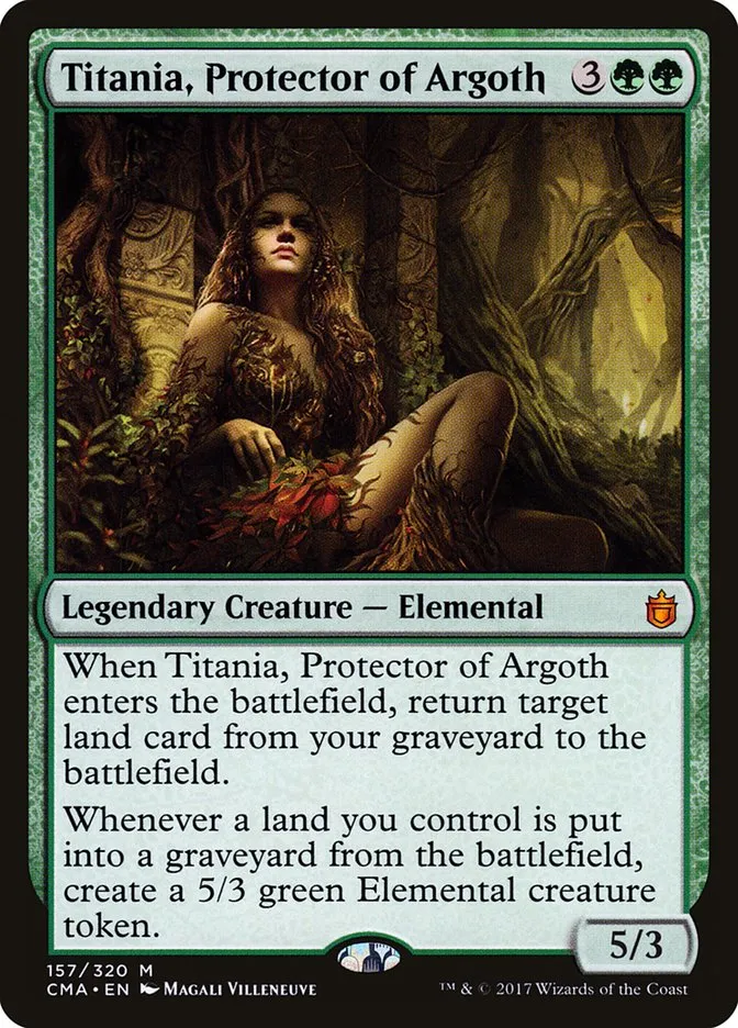 2017 Commander Anthology Titania, Protector of Argoth #157 mythic card image