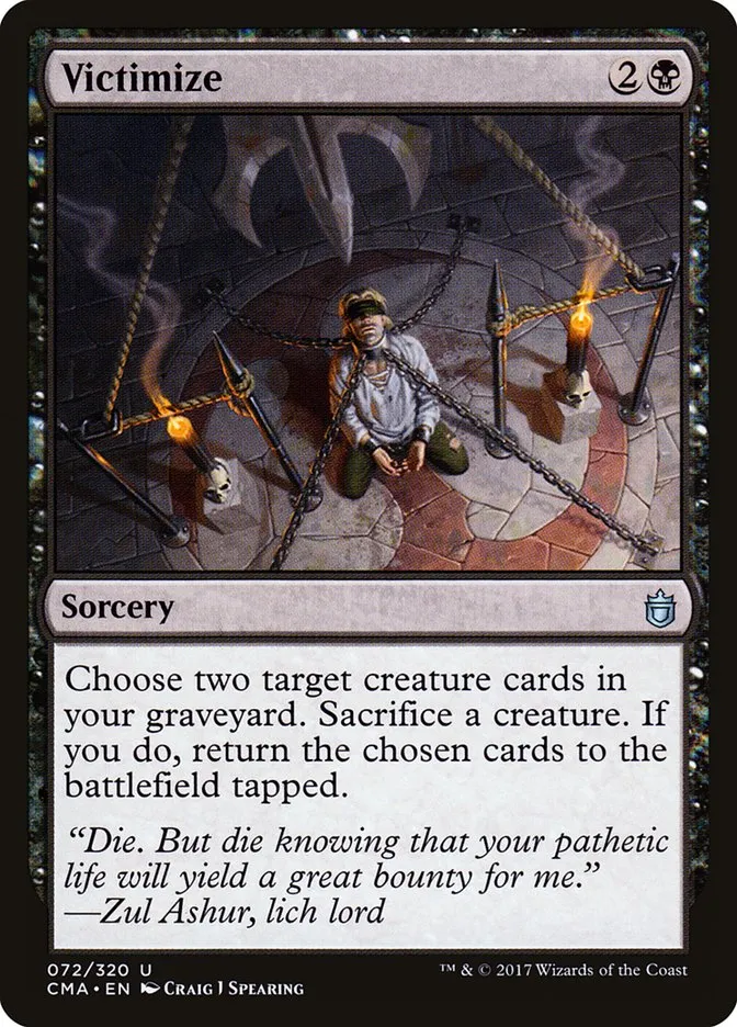 2017 Commander Anthology Victimize uncommon #72 uncommon card image
