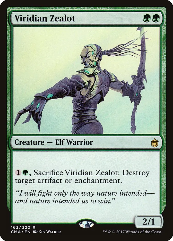 2017 Commander Anthology Viridian Zealot #163 rare card image