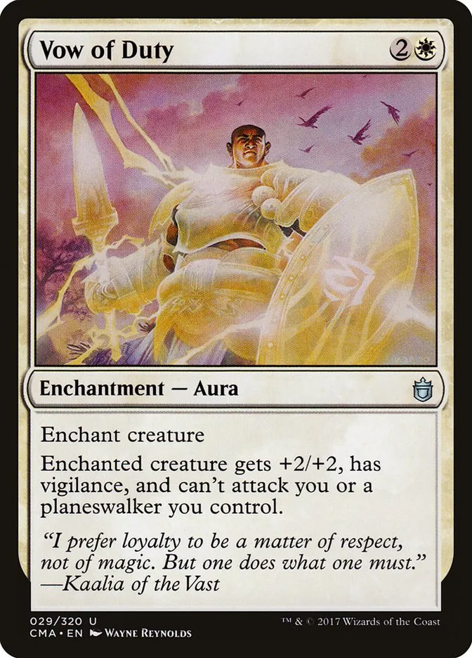 2017 Commander Anthology Vow of Duty #29 uncommon card image