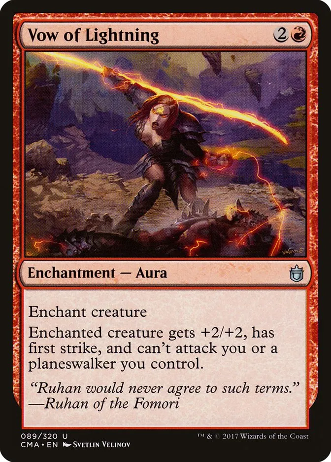2017 Commander Anthology Vow of Lightning #89 uncommon card image