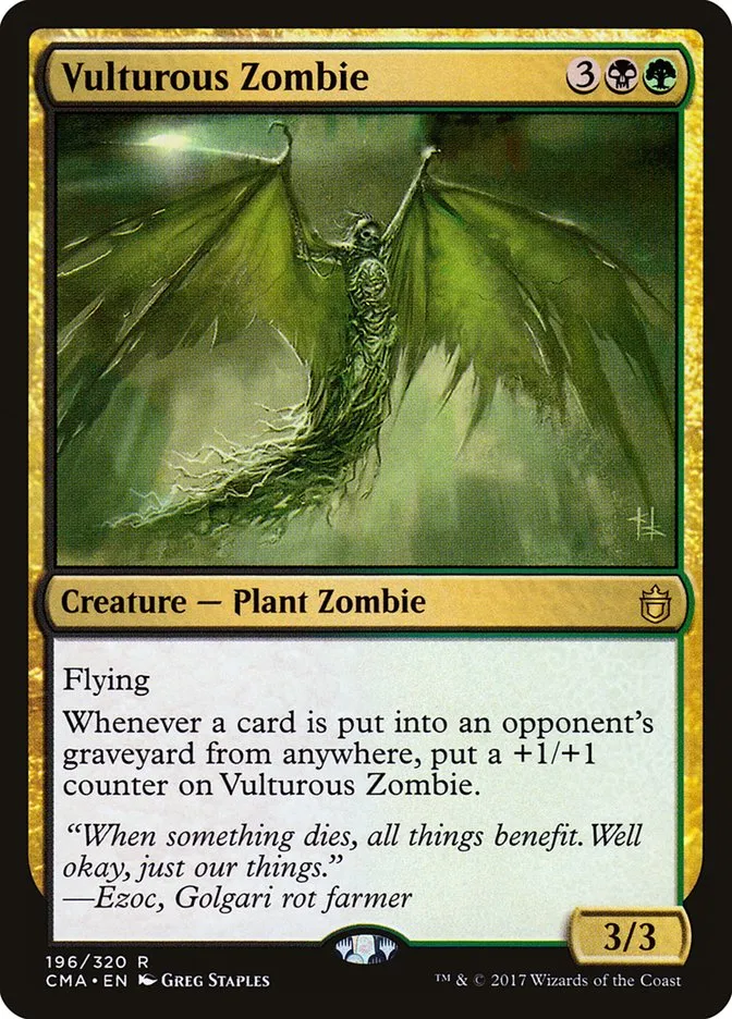 2017 Commander Anthology Vulturous Zombie #196 rare card image