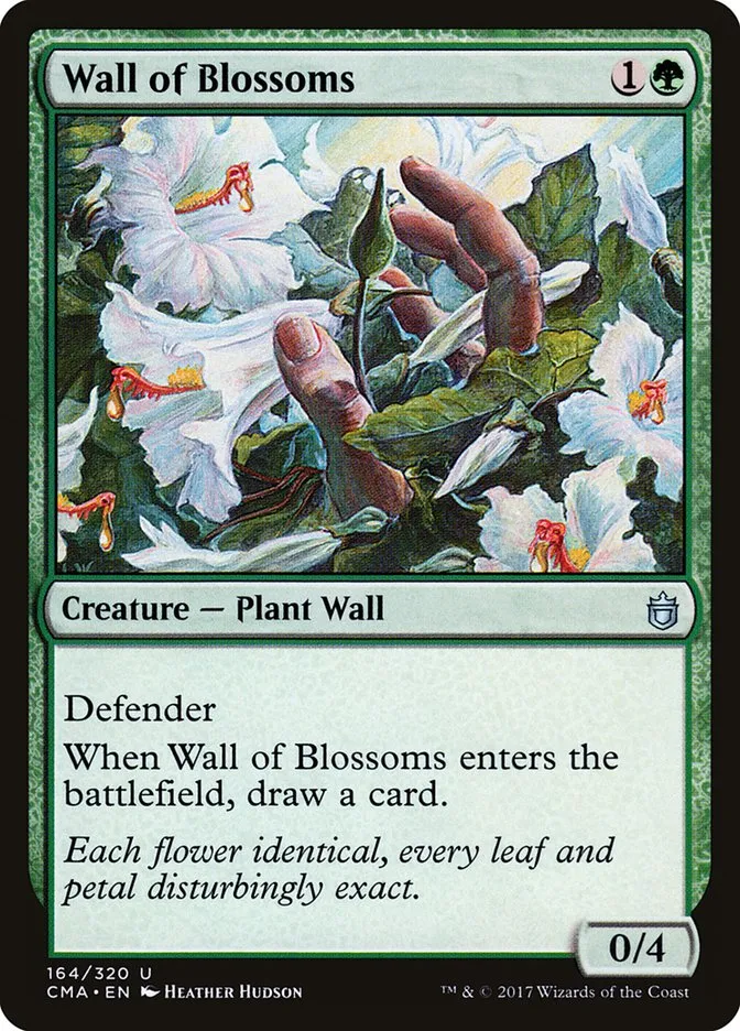 2017 Commander Anthology Wall of Blossoms #164 uncommon card image