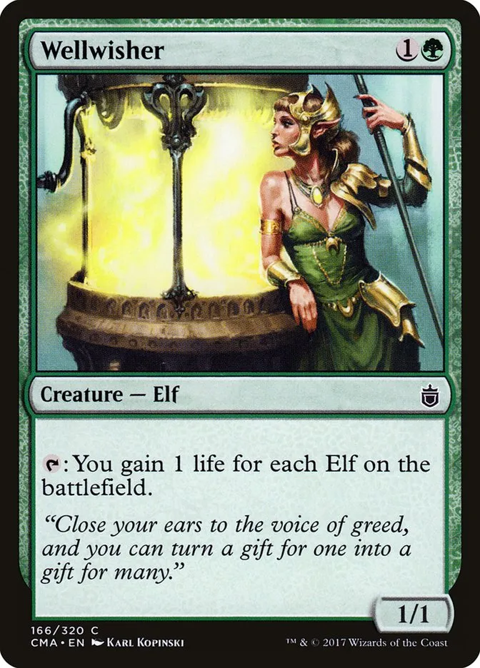 2017 Commander Anthology Wellwisher common #166 common card image