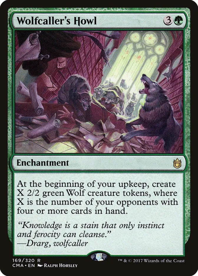 2017 Commander Anthology Wolfcaller's Howl #169 rare card image