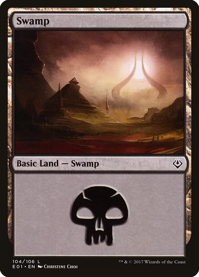 2017 Archenemy: Nicol Bolas Swamp common #104 common card image