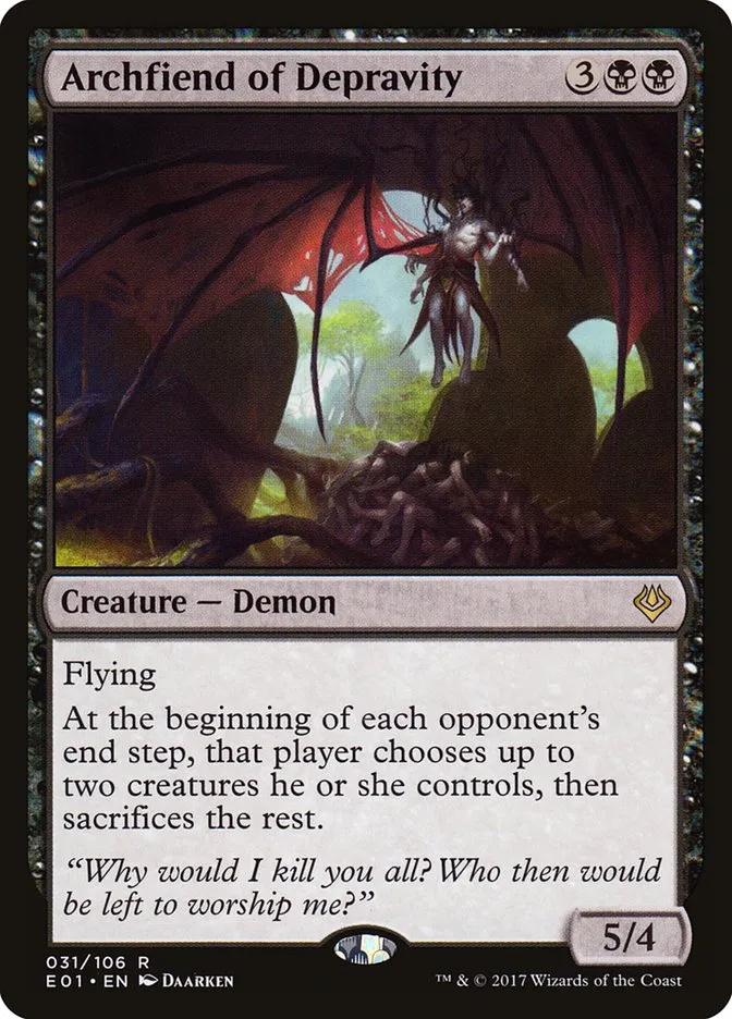 2017 Archenemy: Nicol Bolas Archfiend of Depravity rare #31 rare card image