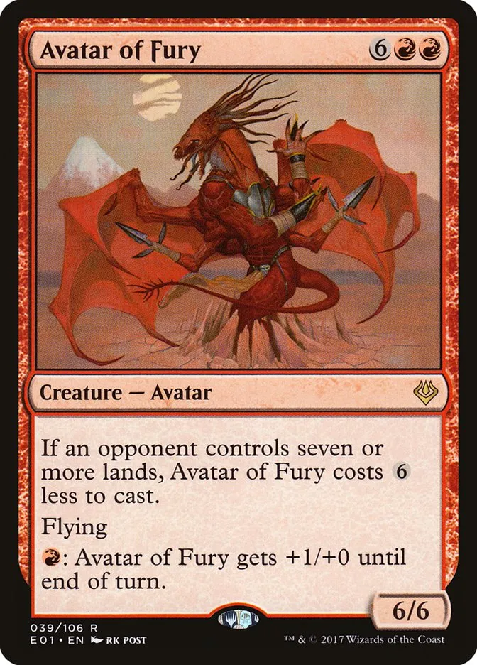 2017 Archenemy: Nicol Bolas Avatar of Fury rare #39 rare card image