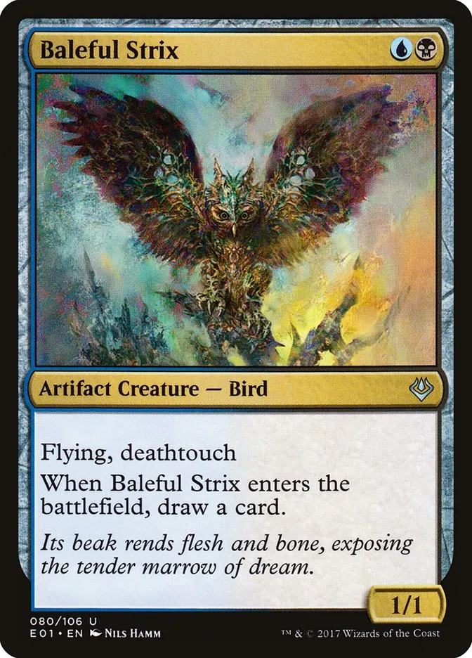 2017 Archenemy: Nicol Bolas Baleful Strix uncommon #80 uncommon card image
