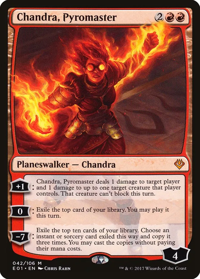2017 Archenemy: Nicol Bolas Chandra, Pyromaster mythic #42 mythic card image