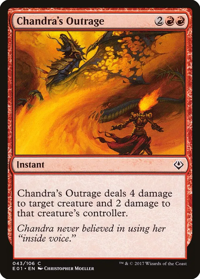 2017 Archenemy: Nicol Bolas Chandra's Outrage common #43 common card image