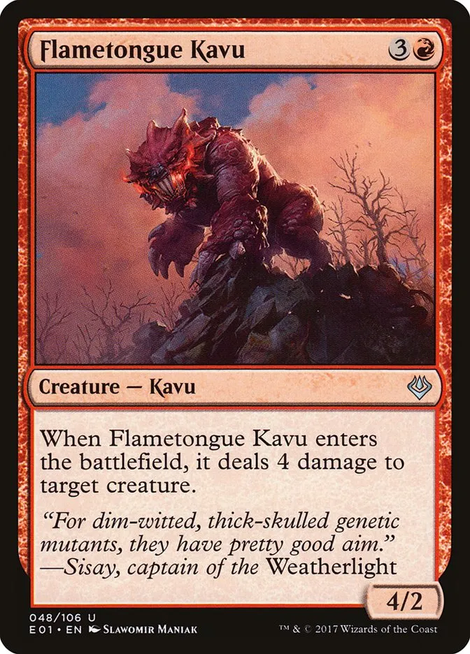 2017 Archenemy: Nicol Bolas Flametongue Kavu uncommon #48 uncommon card image