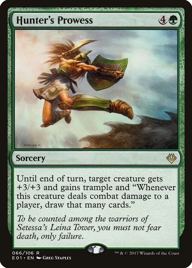 2017 Archenemy: Nicol Bolas Hunter's Prowess rare #66 rare card image