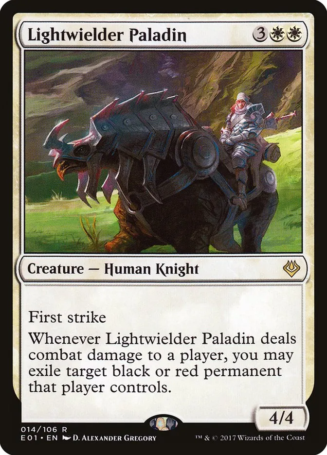 2017 Archenemy: Nicol Bolas Lightwielder Paladin rare #14 rare card image