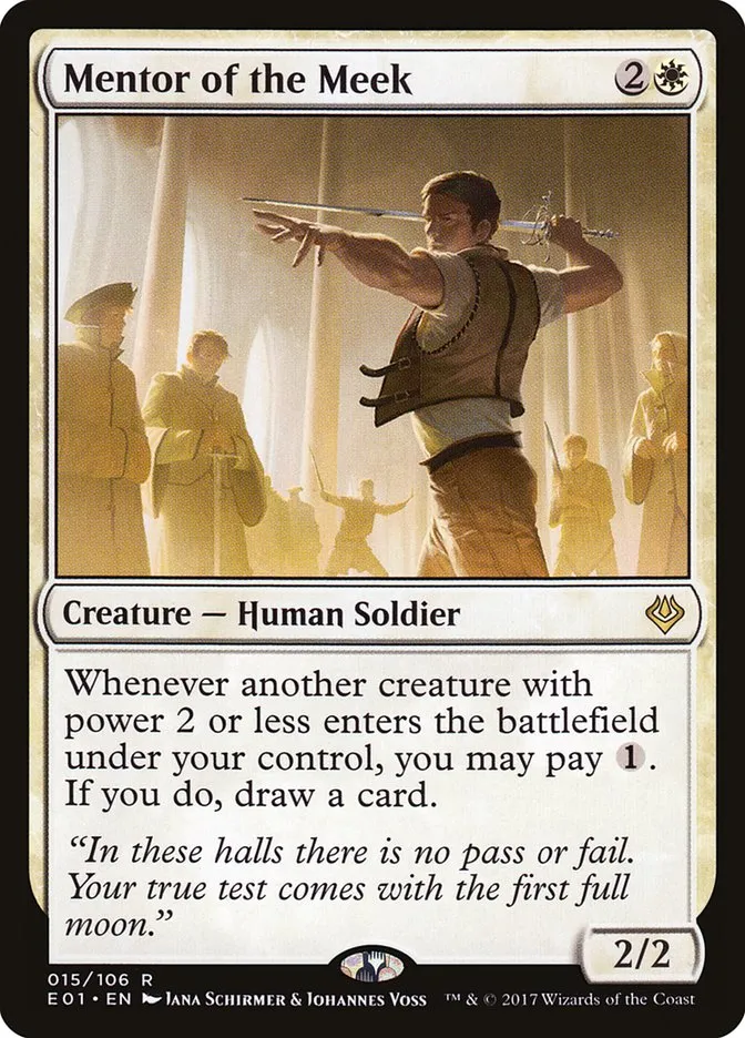 2017 Archenemy: Nicol Bolas Mentor of the Meek rare #15 rare card image