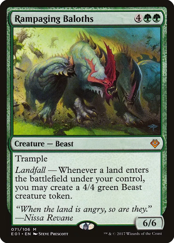 2017 Archenemy: Nicol Bolas Rampaging Baloths mythic #71 mythic card image