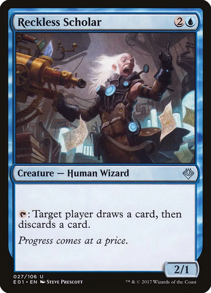 2017 Archenemy: Nicol Bolas Reckless Scholar uncommon #27 uncommon card image