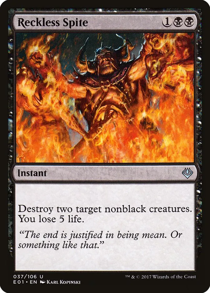 2017 Archenemy: Nicol Bolas Reckless Spite uncommon #37 uncommon card image