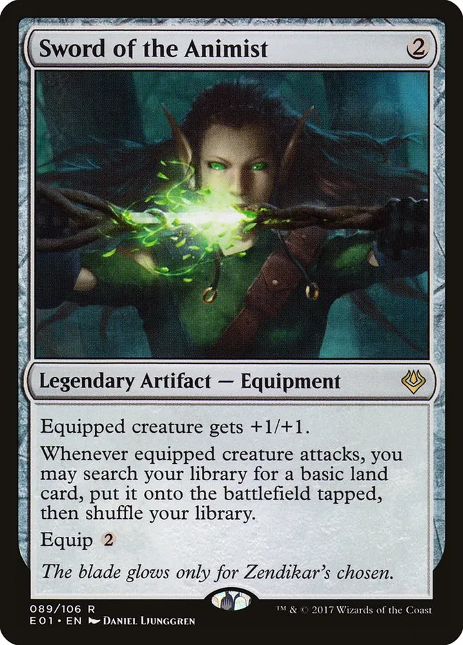 2017 Archenemy: Nicol Bolas Sword of the Animist #89 rare card image