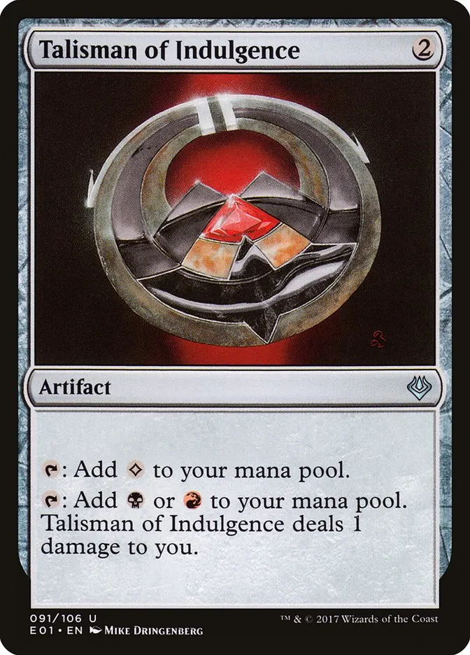 2017 Archenemy: Nicol Bolas Talisman of Indulgence #91 uncommon card image