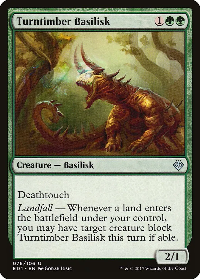 2017 Archenemy: Nicol Bolas Turntimber Basilisk uncommon #76 uncommon card image