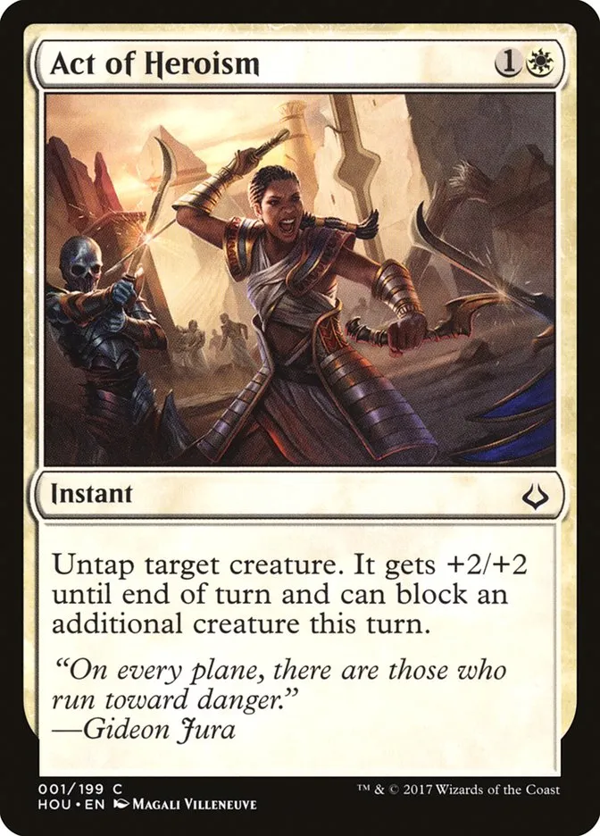 2017 Hour of Devastation Act of Heroism common #1 common card image