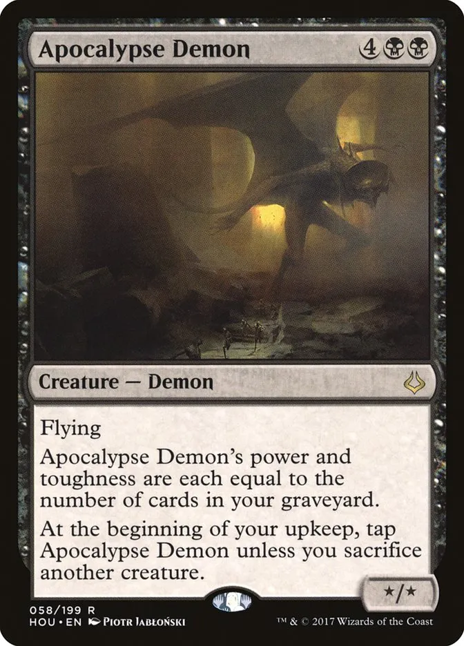 2017 Hour of Devastation Apocalypse Demon rare #58 rare card image