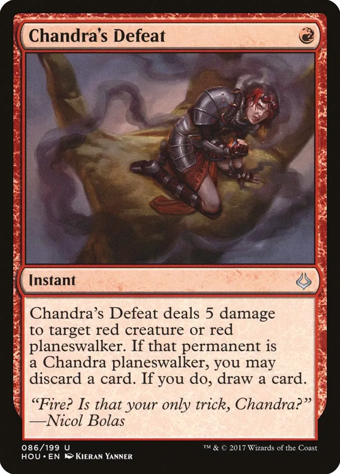 2017 Hour of Devastation Chandra's Defeat #86 uncommon card image