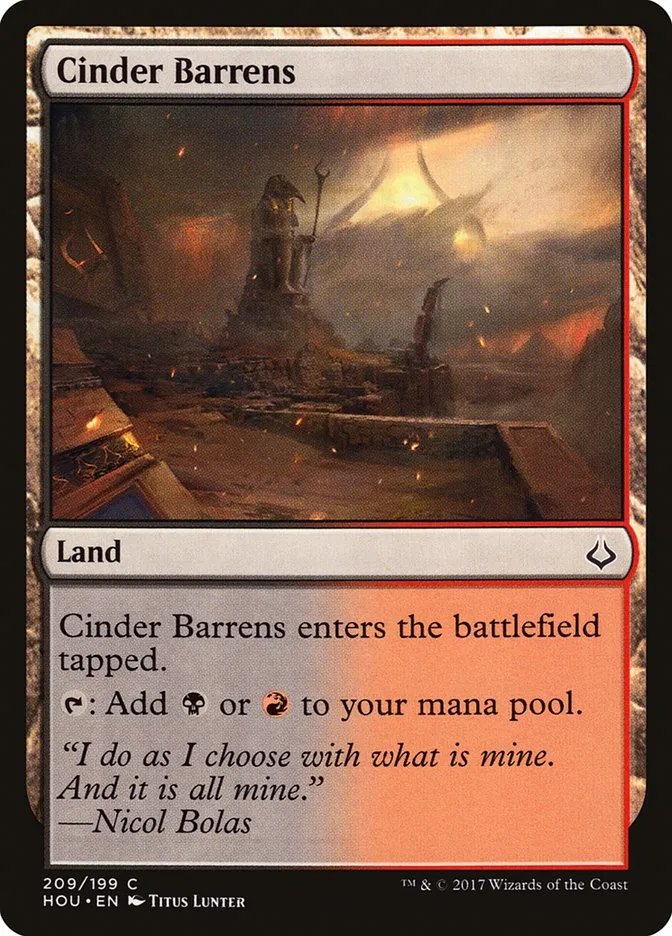 2017 Hour of Devastation Cinder Barrens #209 common card image